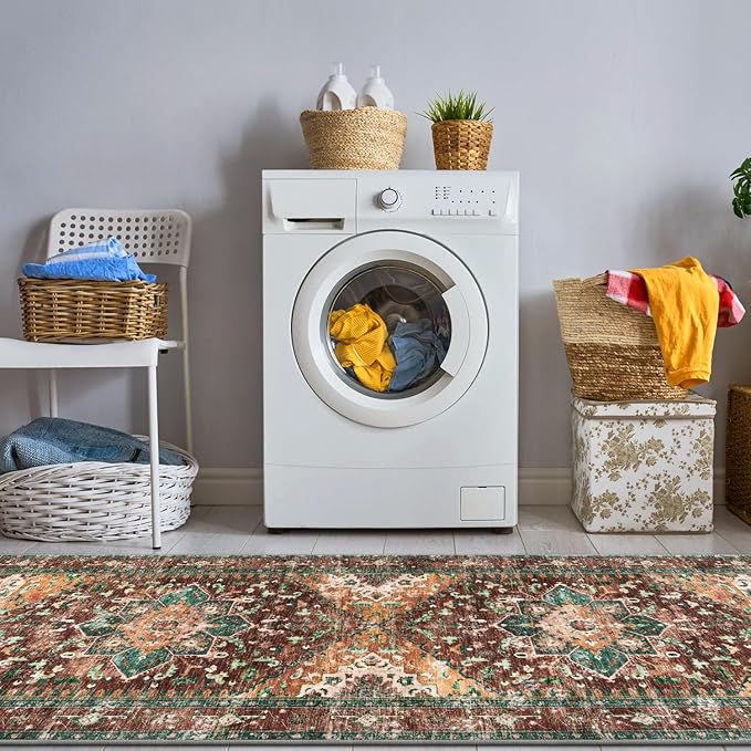 Yamaziot Washable Runner Rug, 2x6 Non-Slip Boho Vintage Hallway Kitchen Rug