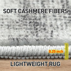 9x12 Area Rugs for Living Room: Washable Abstract Black Grey Badroom Carpet