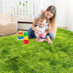 Green Tie-Dyed Rug for Living Room 5x8 Fluffy Area Rug Mat Bedside Throw Rug for Bedroom Kids Room Boys Teens Nursery Baby Dorm Office Home Decor Aesthetic Carpets