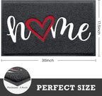 CozyBounty Black Door Mat Welcome Mats Home Non-Slip Doormat for Entryway Low-Profile Floor Mat for Yard, Garage, High Traffic Areas (30"x17.5", Black)