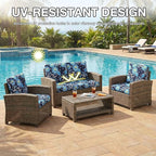 hyha 14Pcs Patio Cushion Covers, Stretch Outdoor Couch Cushion Covers, Washable Outdoor Chair/Sofa Slipcovers for Patio Furniture Cushions Protector with Elastic Bottom(Bluebell,Cover Only)