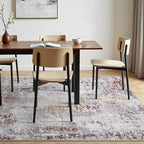 Toneed Abstract Area Rug 5x7 Modern Washable Rug Soft Non Slip Rug Low Pile for Bedroom Living Room Dining Room Taupe Grey Brown