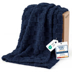 Bedsure Checkered Fleece Throw Blankets for Bed/Couch, Ashley Blue,50"×70"