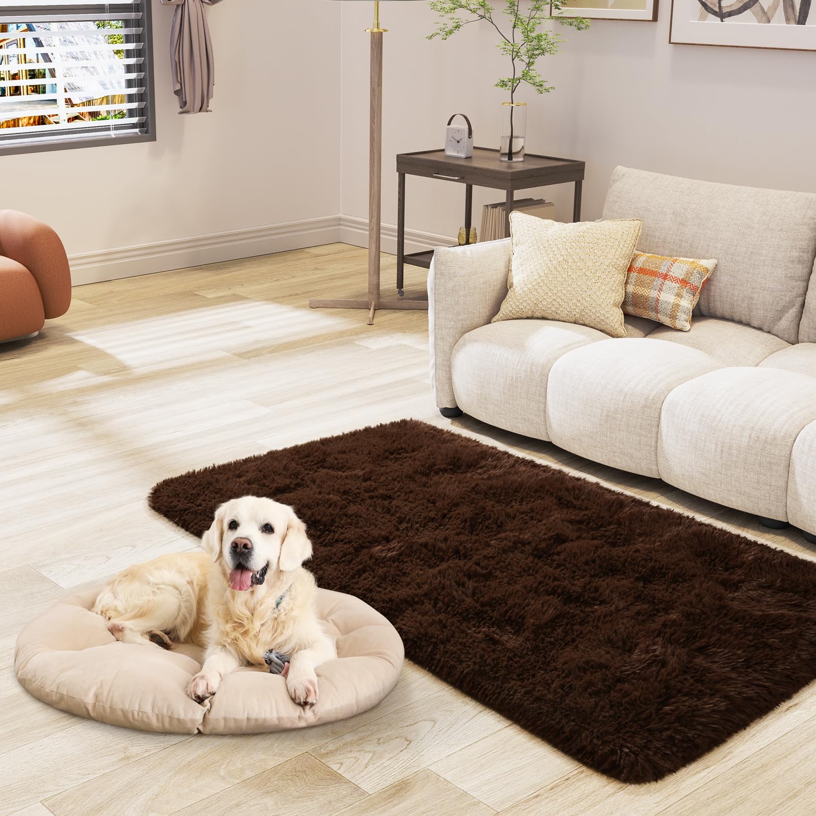 LOCHAS 2x4 Runner Rugs for Hallway, Fluffy Area Rugs for Bedroom, Brown