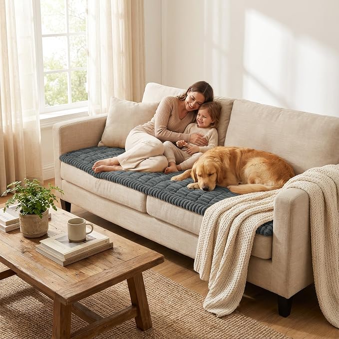 Smiry Couch Cover for Dogs, Non Slip Washable Sofa Protector for Pets