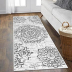 HEBE Hallway Runner Rug 2'x5' Washable Vintage Distressed Area Rugs Non Slip Laundry Rug Runner Boho Floor Carpet Runners for Hallways Entryway Laundry Room Kitchen Bathroom