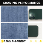 MIULEE 100% Blackout Linen Curtains for Bedroom 42 x 63 Inch Blue 2 Panels