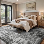 5x7 Ft Large Shag Rugs for Bedroom Living Room, Tie Dyed Ultra Soft Fluffy Furry Area Rug for Indoor Floor, Aesthetic Carpet for Home Decor (Grey)