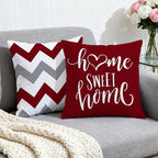 Hexagram Geometric Burgundy Pillow Covers 20x20 Set of 4, Decorative Outdoor Boho Modern Throw Pillow Covers, Home Sweet Home Farmhouse Cushion Case for Couch Sofa Bedroom Indoor Decor(No Insert)