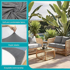 14Pcs Stretch Patio Cushion Covers,Outdoor Couch Covers Replacement,Outdoor Couch & Sofa Slipcovers,for Patio Furniture Cushion Covers,Washable Reusable Furniture Protector(Grey,Cover Only)