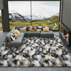 LOCHAS Area Rugs Fluffy Living Room Carpets for Kids Bedroom 6x9, Grey-Gold