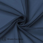 Aiyufeng Sheer Navy Blue Curtains 108 inch Length 2 Panels Set, Airy Soft-Touching Rod Pocket Voile Drapes for Living Room/Bedroom, Each 40W x 108L