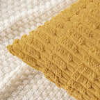 MIULEE Corduroy Decorative Throw Pillow Covers 20x20 Yellow Pack of 2
