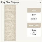 Soalmost Runner Rug 2x7 Washable Non-Slip Hallway Rugs for Kitchen Beige