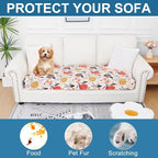 Smiry Printed Couch Cushion Covers, Stretch Soft Couch Covers for Sofa, Washable Non-Slip Sofa Slipcover Furniture Protector for Indoor and Outdoor (Large, Orange)