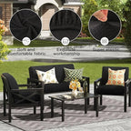 8Pcs Outdoor Cushion Covers, Patio Cushion Covers,Stretch Elastic Slipcovers, Replacement Washable & Reusable Furniture Protector for Patio Couch,Thick Jacquard Textured Twill Fabric(Black,Cover Only)
