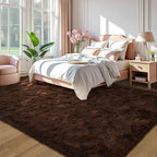 LOCHAS Ultra Soft Indoor Modern Area Rugs 9x12 Fluffy Living Room Carpets for Children Bedroom Home Decor Nursery Rug, Brown