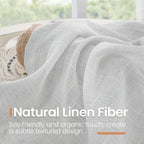 BGment Light Grey Linen Semi Sheer Curtains 63 Inches Long for Living Room - Rod Pocket Light Filtering Window Drapes Natural Textured for Bedroom Lightweight Rustic, 2 Panels Set, 52 X 63 Inch
