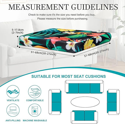 12 Piece Outdoor Cushion Covers, Patio Sofa Cushion Covers, Stretch Fit