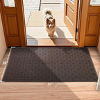 Mibao Front Door Mat Indoor Outdoor Entrance, Dirt Trapping Waterproof All-Season, All-Weather Doormat, Non-Slip Durable Natural Rubber Low Profile Easy Clean Patio Entrance Mat, 47" x 31.5", Coffee