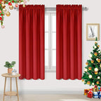 DWCN Blackout Curtains for Bedroom Living Room 38 x 63 Inch Long Red