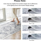 EISUROM 2x5 Washable Runner Rug: Vintage Medallion Kitchen Soft Rugs Gray