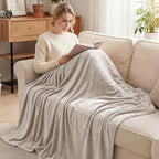 Exclusivo Mezcla Fleece Blanket Twin Size for Bed, Super Soft and Warm, All Season, Cozy, Plush, Lightweight, 60x80 Inches Camel