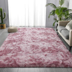 Deerhoo Large Shag Area Rugs 6 x 9, Tie-Dyed Plush Fuzzy Rugs for Living Room, Ultra Soft Fluffy Furry Rug for Bedroom, Indoor Carpet Nursery Rugs for Kids Room Home Decor, Pink Purple