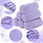 Buryeah 24 Pcs Flannel Throw Blanket Bulk 50 x 60 in Sleepover Blanket Outdoor Wedding Throw Lightweight, Oeko-tex Standard 100 Certified for Sofa Homeless Gifts (Light Purple)