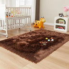 EasyJoy Ultra Soft Fluffy Shaggy Area Rug Faux Fur Rug Chair Cover Seat Pad Fuzzy Area Rug for Bedroom Floor Sofa Living Room (4 x 6 ft Rectangle, Coffee)
