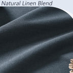 Guken 100% Blackout Linen Curtains 96 Inch Length 2 Panels Set for Living Room Bedroom Back Tab Thermal Insulated Black Out Linen Drapes Room Darkening Window Curtains,Vintage Blue
