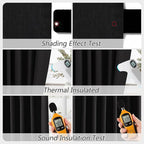 Guken Black 100% Blackout Curtains 96 Inch Length 2 Panels Set for Living Room Bedroom Back Tab Thermal Insulated Black Out Linen Drapes Room Darkening Window Curtains 96 Inches Long