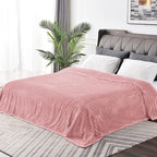 BEDELITE Fleece Throw Blanket for Couch – 3D Ribbed Jacquard Soft and Warm Decorative Fuzzy Blanket – Cozy, Fluffy, Plush Lightweight Dusty Pink Throw Blankets for Bed, Sofa, 84x90 inches