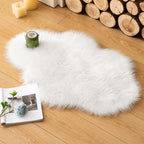 MIULEE Fluffy Area Rug 2'x3' Cloud Faux Fur Sheepskin Rug for Bedroom White