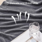 Exclusivo Mezcla Fleece Blanket Cal King Size for Bed, Super Soft and Warm, All Season, Cozy, Plush, Lightweight, 120x120 Inches, Dark Grey