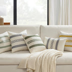 MIULEE Set of 2 Gray Boho Decorative Lumbar Pillow Covers 12x20 Inch