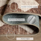 Othilic Front Door Mat Indoor Entrance - 2x4.3 Ft Brown Beige Diamond Rug
