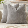 MIULEE Decorative Couch Throw Pillow Covers 18x18 Inch Light Gray 2 Pack