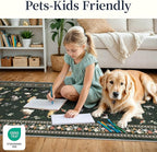 2x6 Washable Kitchen Runner Rug - Soft Low Pile Floral Animal Cat Print Rugs with Non-Slip Backing Waterproof Stain-Resistant Indoor Carpet for Hallway Entryway Bathroom Bedroom (Sage Green)