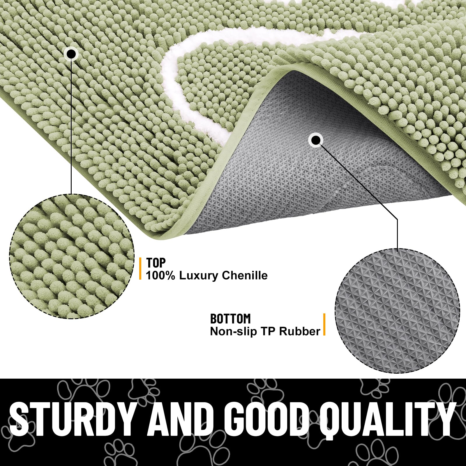 Smiry Dog Door Mat for Muddy Paws, Absorbent Non Slip Dirt Trapper, 59x35