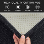 KOZYFLY Extra Long Runners for Hallways 3x20 ft Washable Kitchen Runner Non Slip Rubber Backed Hallway Rug Cotton Entryway Runner Rug Floor Carpet for Indoor Hall, Kitchen, Stair, Black/Dark Grey