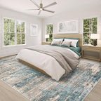8x10 Area Rugs for Living Room, Washable Modern Abstract Large Area Rug Neutral Soft Non Slip Kids Rug Stain Resistant Indoor Carpet for Bedroom Nursery Dining Room Playroom(GreenBrown, 8'x10')