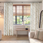 jinchan Linen Curtains Floral Curtain 84 Inch Length for Living Room Bedroom Light Filtering Rod Pocket Back Tab Jacobean Curtains Flax Linen Texture Window Drapes Set 2 Panels Green on Linen