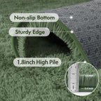 8x10 Ft Extra Large Shag Green Area Rug for Living Room, Ultra Soft Fluffy Furry Rugs for Bedroom Classroom Indoor Floor, Aesthetic Carpet for Kids Home Decor