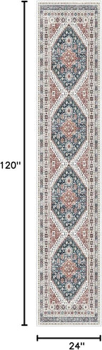Madane Runner Rugs for Hallway 2x10 Long Washable Non-Slip Hallway Runner Rug Low-Pile Stair Kitchen Runner Throw Carpet for Entrance Living Dining Laundry Room (Navy Blue, 2 x 10)