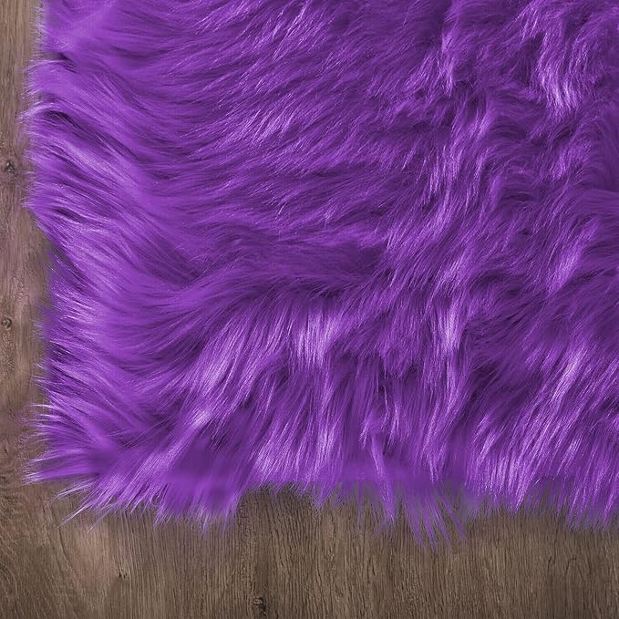 Latepis Small Furry 2x3 Purple Faux Fur Rug Fluffy Rugs Washable Shag AccentPlush Soft Rug for Bedroom Chair Seat Covers Throw Rugs Rectangle