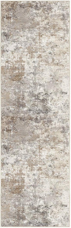 UERMEI 3X10 Washable Runner Rug for Hallway: Soft Neutral Modern Abstract Area Rug - Non-Slip Low Pile Long Throw Indoor Carpet for Kitchen Entryway Kitchen Bedroom Laundry- Brown Grey
