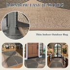 Lahome Modern Rainbow Easy Jute Rug, 3x5 Washable Rugs for Entryway Farmhouse Black Patio Carpet, Non Slip Indoor Door Mat Contemporary Outdoor Porch Carpet for Laundry Guestroom Room Decor