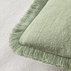 MIULEE Linen Fringe Decorative Euro Throw Pillow Covers Sage Green 24x24