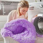 OLANLY Purple Round Rugs for Bedroom - Machine Washable, 4 ft Circle Area Rugs for Living Room, Soft and Fluffy Shaggy Carpet for Teen Girls and Boys, Nursery Rooms, Dorms, Home Decor Aesthetic